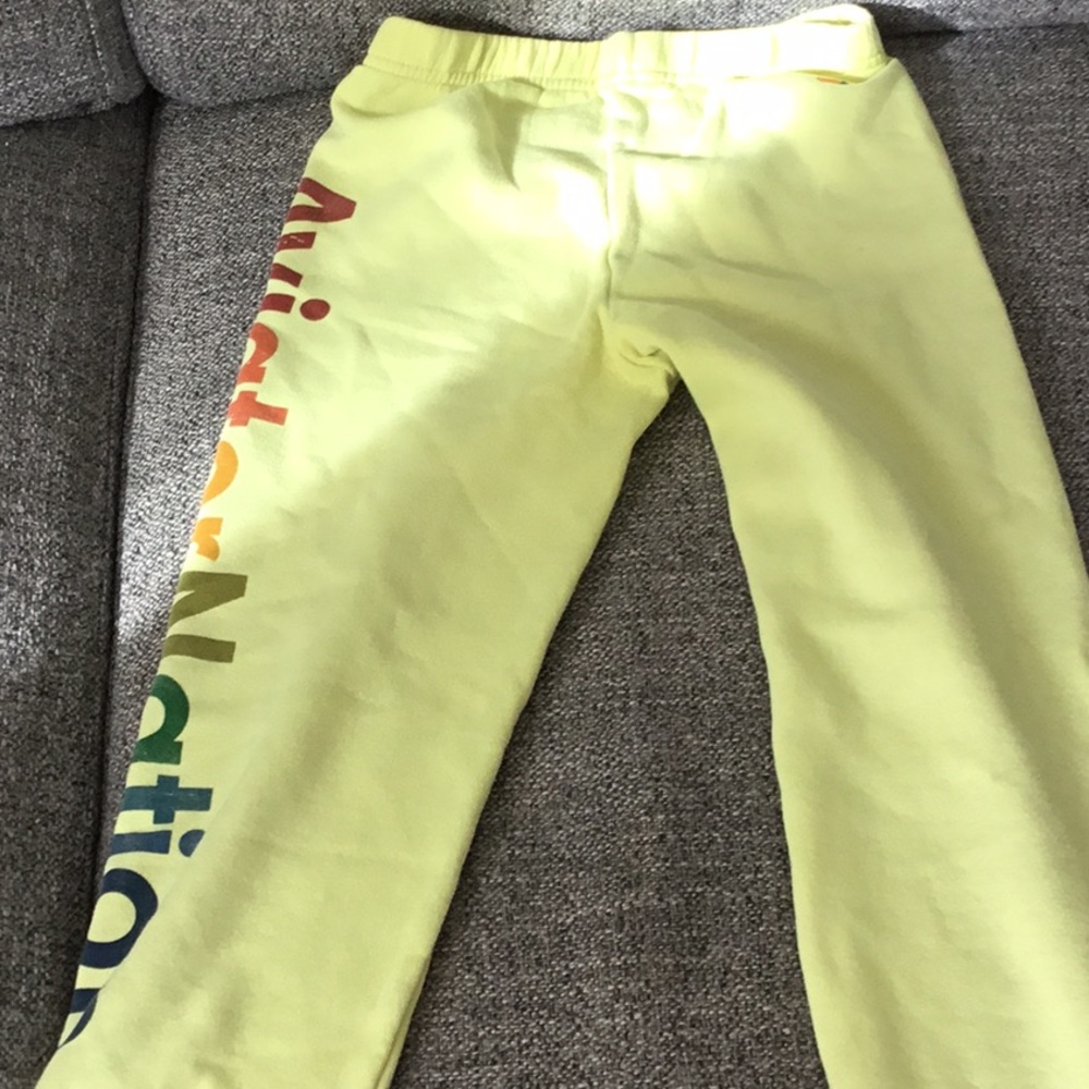 Neon yellow aviator nation sweats size 12 girls